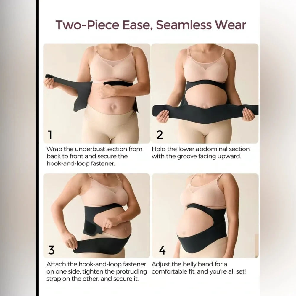 MomCozy Pregnancy Belly Band Pink L - Picture 5 of 12